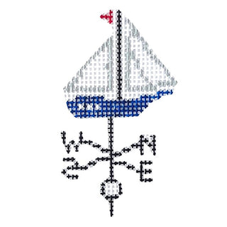 Sailboat Weathervane on 14   Maine Collection Painted Canvas Jessica Tongel Designs 
