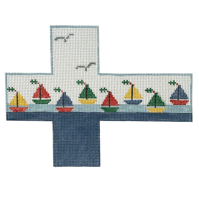 Sailing Boats Package Painted Canvas Kathy Schenkel Designs  - 1