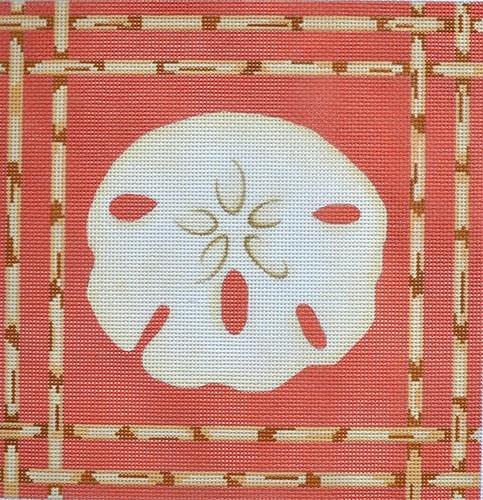 Sand Dollar Bamboo Border Painted Canvas Associated Talents 