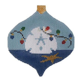 Sand Dollar Bauble Painted Canvas Kathy Schenkel Designs 
