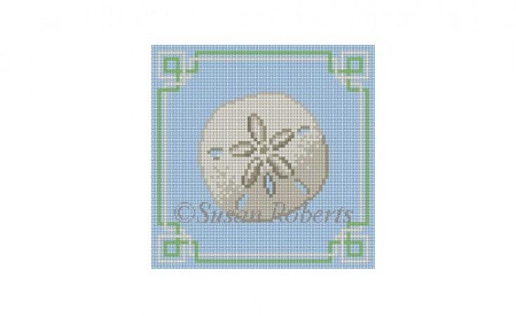 Sand Dollar Coaster Painted Canvas Susan Roberts Needlepoint Designs Inc. 
