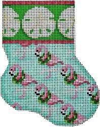 Sand Dollar / Flamingo Mini Sock Painted Canvas Associated Talents  - 1
