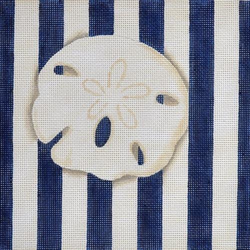 Sand Dollar Square / Stripes Painted Canvas Associated Talents 