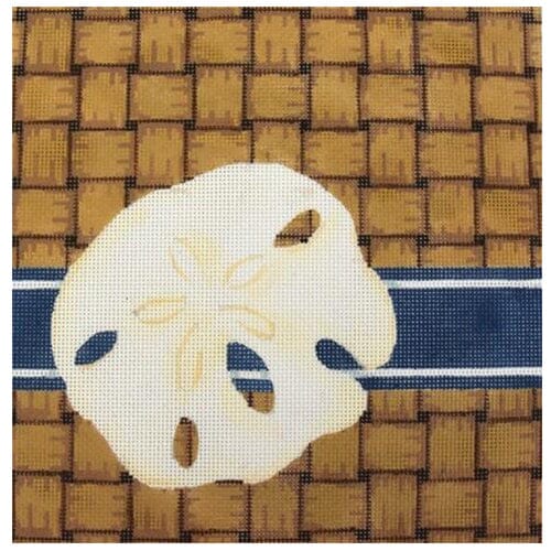 Sand Dollar / Wicker Square Painted Canvas Associated Talents  - 1