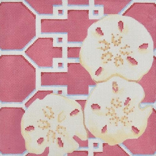 Sand Dollars on Lattice / Pink Painted Canvas Associated Talents 
