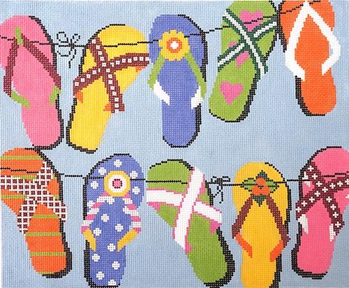 Sandals Painted Canvas Lee's Needle Art Inc.  - 1