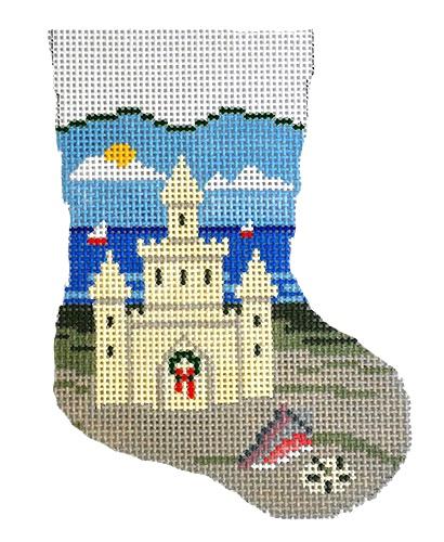 Sandcastle Mini Sock Painted Canvas Susan Roberts Needlepoint Designs, Inc. 