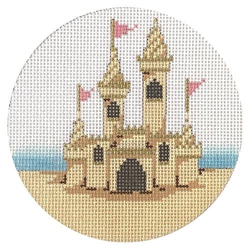 Sandcastle Painted Canvas The Plum Stitchery  - 1