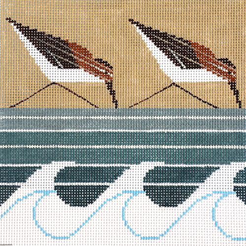 Sanderlings Eyeglass Case Painted Canvas Charley Harper  - 1
