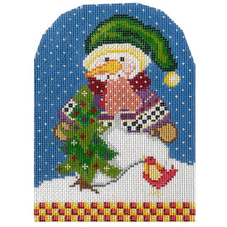 Sandford Snowman Painted Canvas NeedleDeeva 
