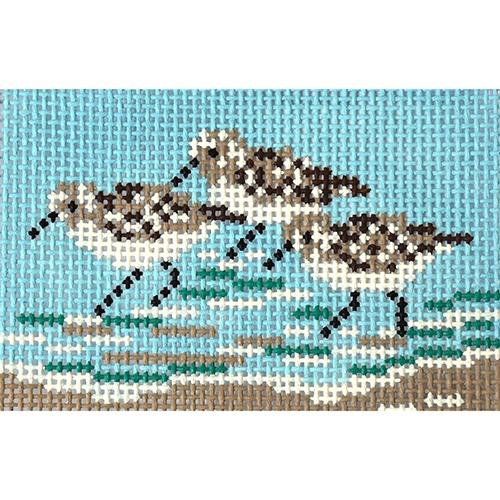 Sandpiper Trio Insert Painted Canvas Needle Crossings 
