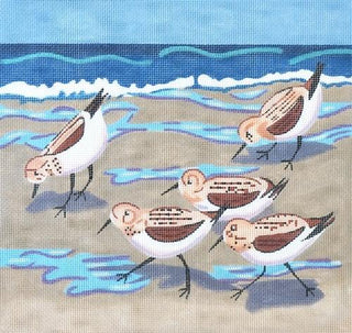 Sandpipers Painted Canvas Danji Designs 
