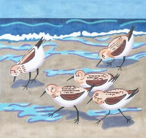 Sandpipers Painted Canvas Danji Designs 