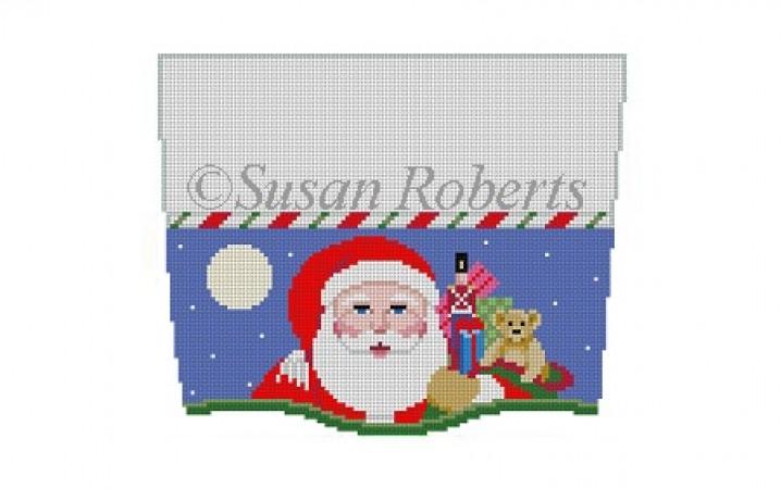 Santa and Bag Stocking Topper Painted Canvas Susan Roberts Needlepoint Designs Inc. 