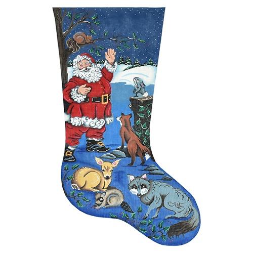 Santa and Woodland Animals Stocking GENERAL Patti Mann 