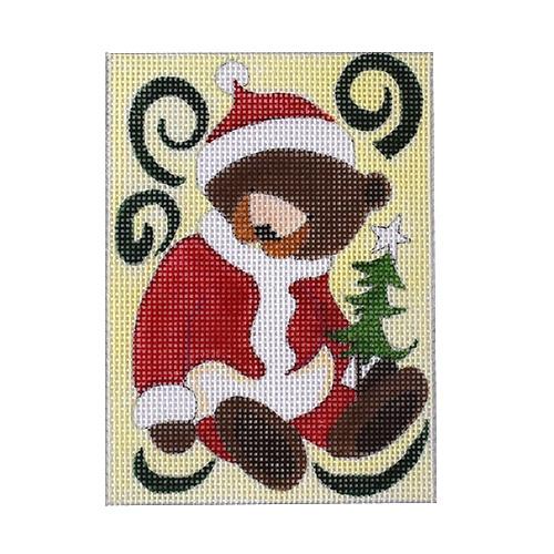 Santa Bear Painted Canvas Love You More  - 1