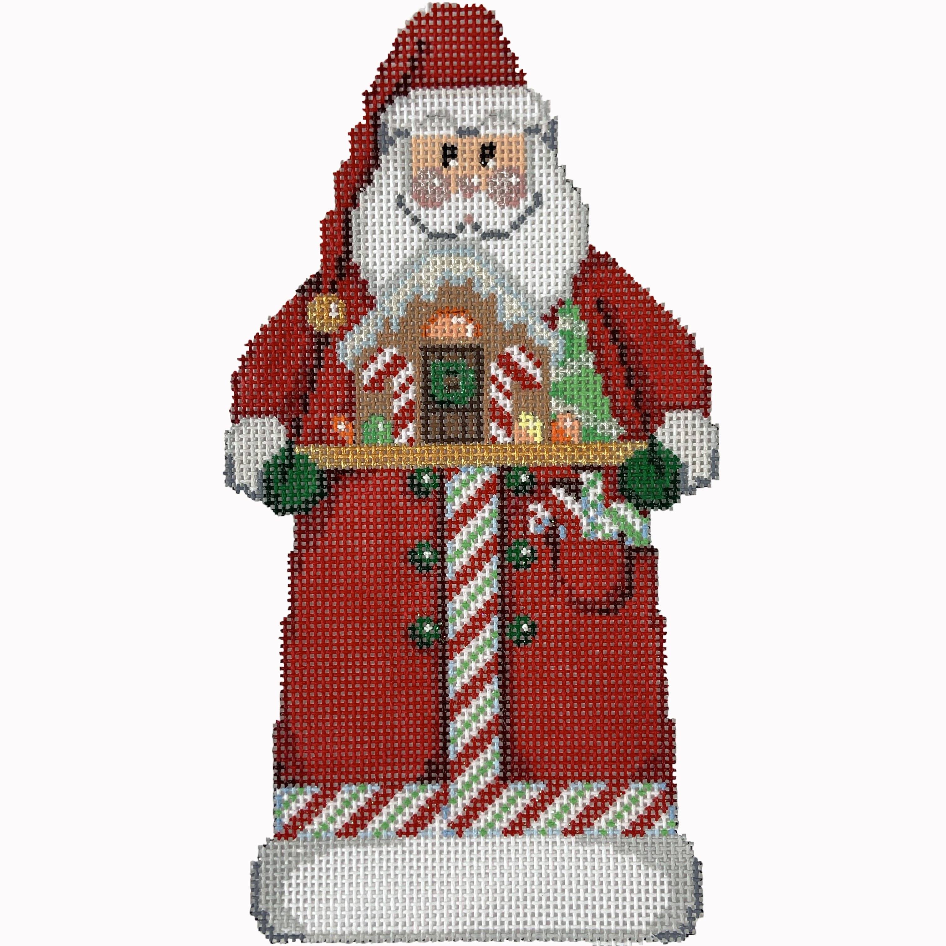 Santa Bearing Gifts   Gingerbread House painted canvas Associated Talents  - 1