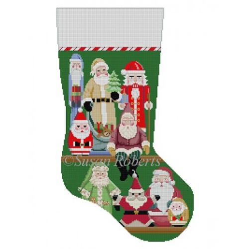 Santa Collection Stocking Painted Canvas Susan Roberts Needlepoint Designs Inc.  - 1