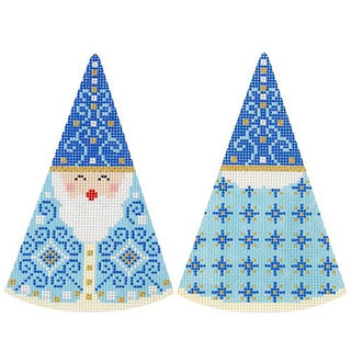 Santa Cones   Blue Swirls Hat Painted Canvas Kirk & Bradley 
