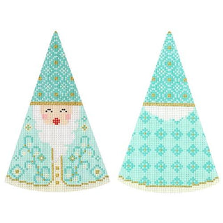 Santa Cones   Turquoise Diamonds Hat Painted Canvas Kirk & Bradley 

