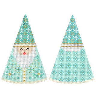 Santa Cones   Turquoise Snowflakes Hat Painted Canvas Kirk & Bradley 
