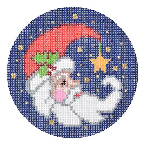 Santa Crescent Painted Canvas Lee's Needle Art Inc.  - 1