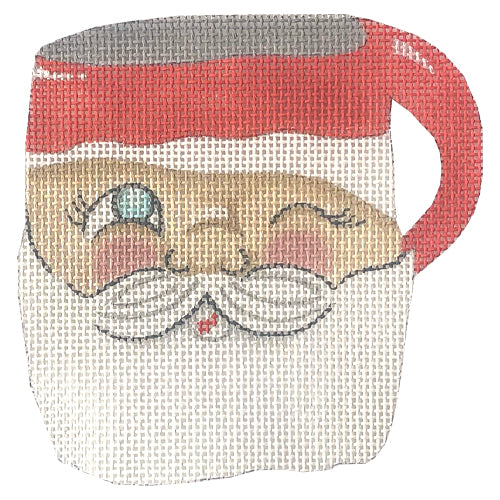 Santa Face Mug Painted Canvas All About Stitching/The Collection Design  - 1