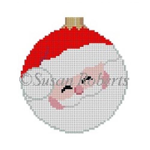 Santa Face Ornament (Susan Roberts) Painted Canvas Susan Roberts Needlepoint Designs Inc.  - 1