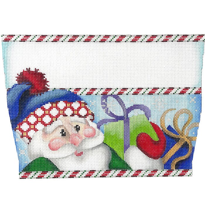 Santa / Gifts Stocking Cuff Painted Canvas Associated Talents 
