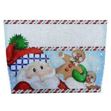Santa / Gingerbread Stocking Cuff Painted Canvas Associated Talents 