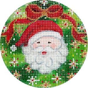 Santa Girl Teddy Bear Painted Canvas Alice Peterson 