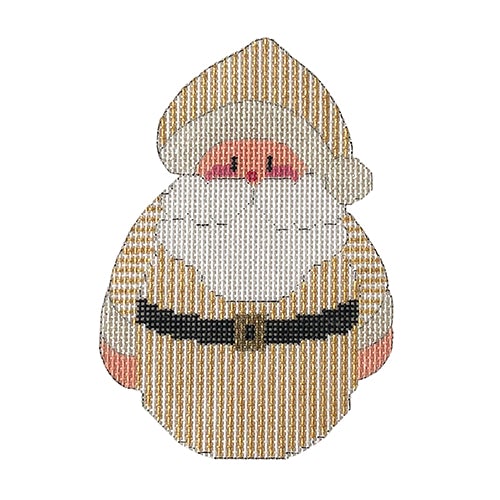 Santa Gold Stripes Painted Canvas All About Stitching/The Collection Design 