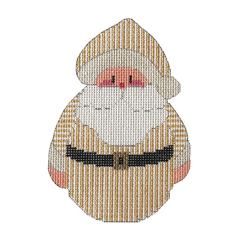 Santa Gold Stripes Painted Canvas All About Stitching/The Collection Design  - 1