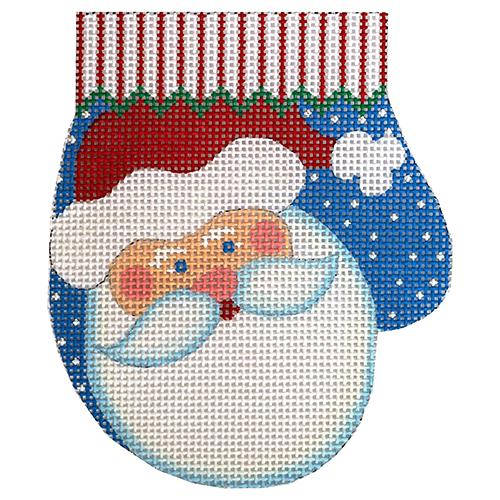 Santa Mitten Painted Canvas The Meredith Collection  - 1