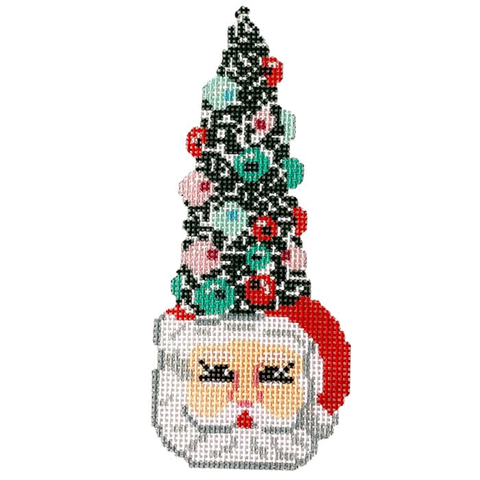 Santa Mug with Sparkle Tree Painted Canvas Jessica Tongel Designs 