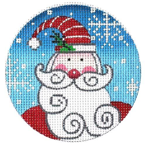 Santa on Blue Painted Canvas Alice Peterson Company  - 1