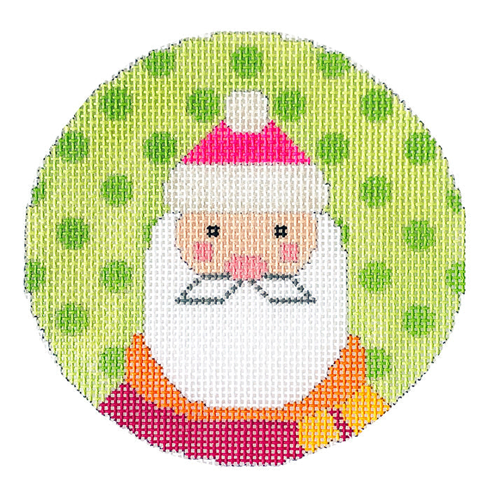 Santa Ornament Eyecandy Painted Canvas Eye Candy Needleart  - 1