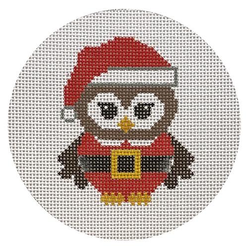 Santa Owl Painted Canvas Danji Designs  - 1