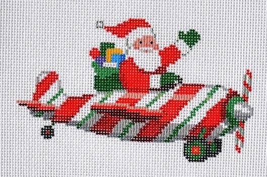 Santa Pilot Painted Canvas Susan Roberts Needlepoint Designs, Inc. 