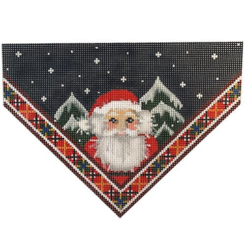 Santa Plaid Stocking Top Painted Canvas Associated Talents 