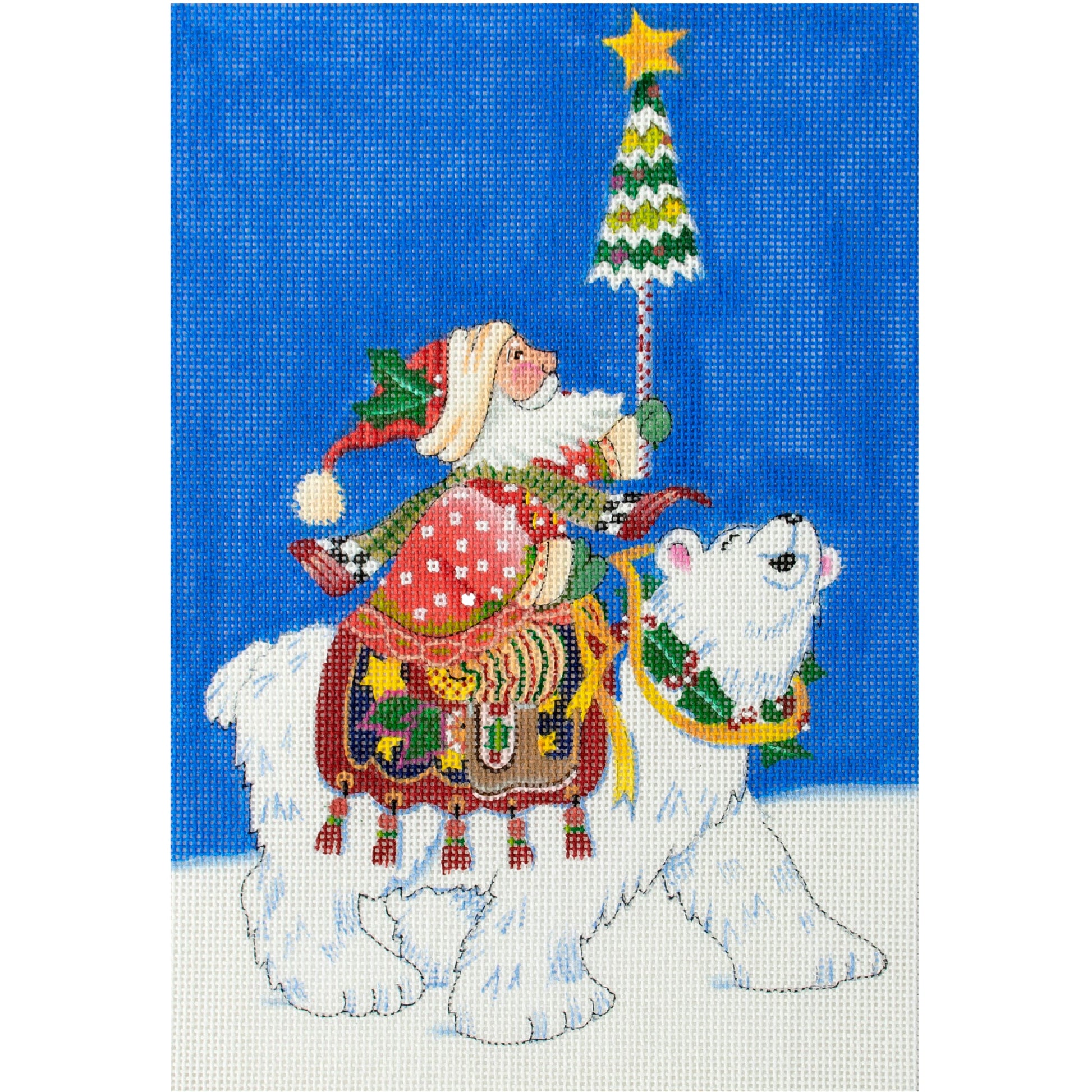 Santa: Polar Santa Painted Canvas Painted Pony Designs 