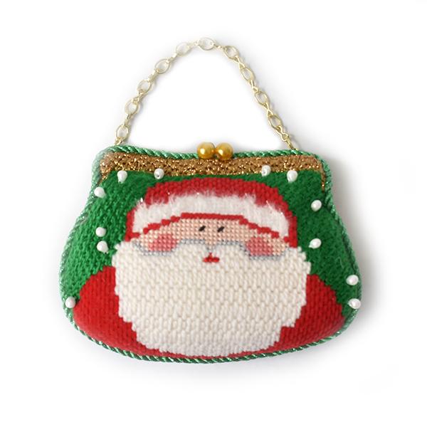 Santa Purse Painted Canvas Kathy Schenkel Designs 
