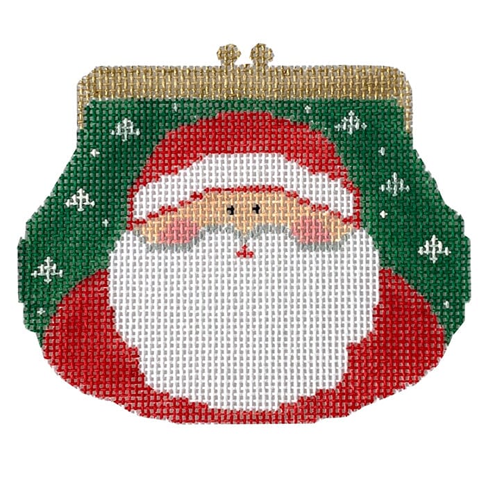 Santa Purse Painted Canvas Kathy Schenkel Designs 
