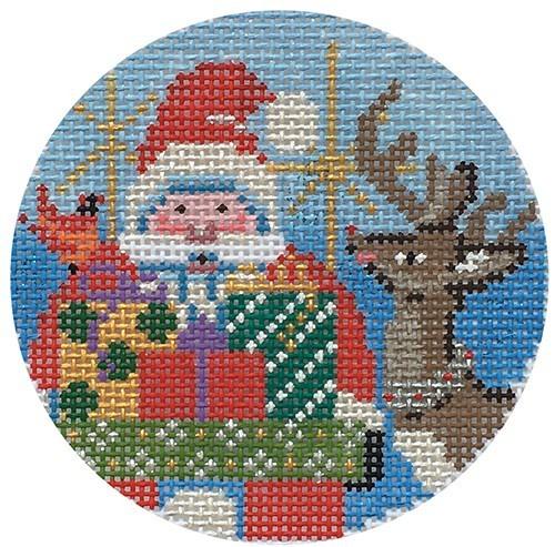 Santa & Reindeer Painted Canvas Alice Peterson  - 1