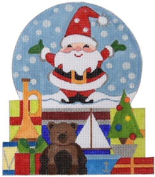 Santa Snowglobe Painted Canvas Raymond Crawford Designs 