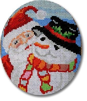 Santa & Snowman Painted Canvas CBK Needlepoint Collections 