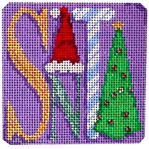 Santa Square Ornament on 18 Painted Canvas Associated Talents 