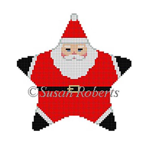 Santa Star with Red Suit Painted Canvas Susan Roberts Needlepoint Designs Inc.  - 1
