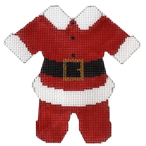 Santa Suit Ornament Painted Canvas Walker Street Designs  - 1
