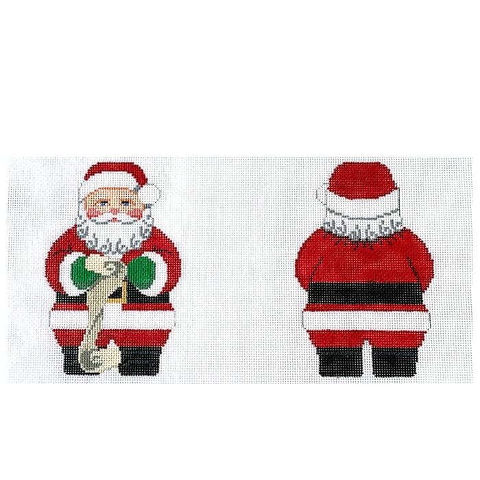 Santa Suit, Santa with List, 2 Sided #18 Painted Canvas Susan Roberts Needlepoint Designs Inc. 